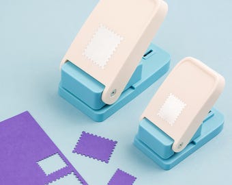 2pcs/set Postage Stamp Punch, 1 Inch Square Or Rectangular Postage Stamps Punches for Crafting；Paper Puncher Bundle