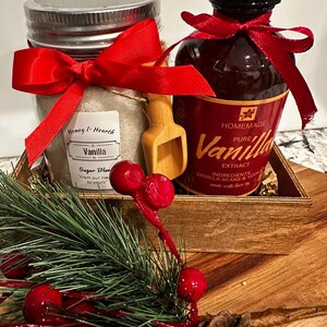 Vanilla Lover&#39;s Gift Set • Homemade Extract & Infused Sugar