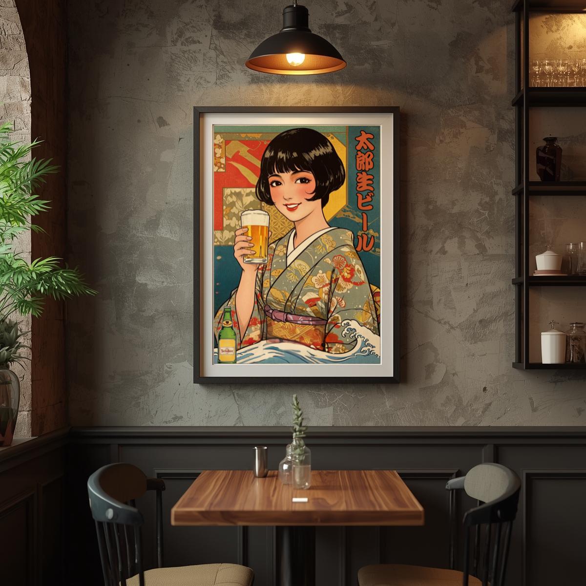 Vintage Japanese Beer Poster | Taisho and Showa Retro Beer
