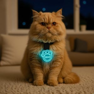 Custom LED Pet ID Tag: Personalized Light-Up Acrylic Collar Charm | Dog Cat Name Engraved | Safety Glow Accessories | Unique Pet Gift