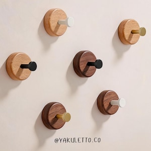 Minimalist Wooden Wall Hooks | Walnut Wood Wall Pegs | Modern Entryway Hooks | Minimalist Coat Hooks | Home Decor | Wall Mounted Hooks