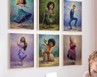 Encanto Wall Art Digital Print Set, 11 Character Printable Files, Instant Download Decor