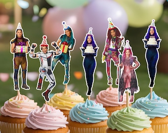 Descendants Cupcake Toppers: Movie Birthday Party Decorations (Digital Download)