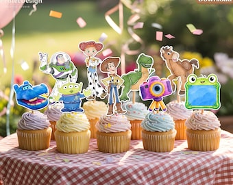 Printable Toy Story 5 Birthday Cupcake Topper, Kids Party Digital Cake Decor