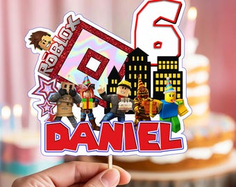 Video Game Cake Topper: Printable Gamer Birthday Party Decoration (Digital Download)