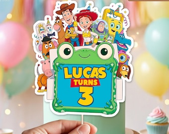 Printable Toy Story 5 Cake Topper, Custom Name Age Birthday Party Decor, Digital File
