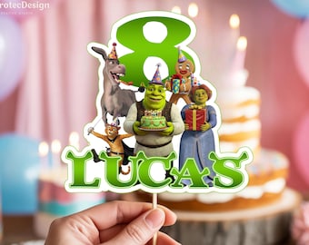 Printable Shrek Cake Topper: Custom Shrek Birthday Party Decor, Instant Digital Download