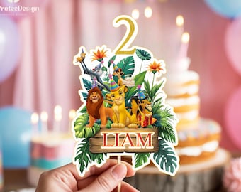 Personalized Lion King Cake Topper: Simba Birthday Party Decorations (Digital Download)