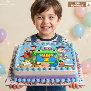 Personalized Toy Story 5 Cake Topper, Boys Birthday Party, Custom Name Age Digital File