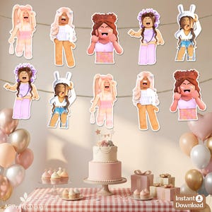 Video Game Girl Birthday Banner, Pastel Pink Gaming Party Decor Digital Download