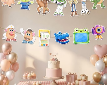 Printable Toy Story 5 Party Banner, Character Birthday Garland, Digital Download