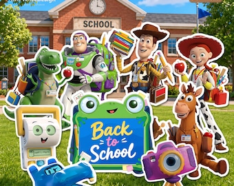 Printable Toy Story 5 Back to School Cutout, First Day Digital Cutouts for Kids