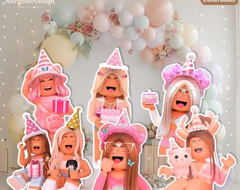 Video Game Girl Birthday Cut Out: Gamer Party Decorations (Digital Download)