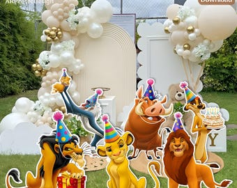 Lion King Party Cut Out: Safari Animal Centerpiece, Photo Booth (Digital Download)