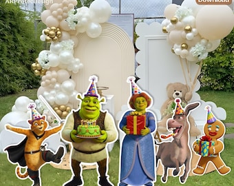 Shrek Birthday Party Cut Out: Printable Table Decor (Digital Download)