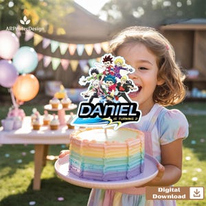 Adorno para tarta de Beyblade imprimible personalizado: decoración de cumpleaños personalizada, regalo para niños, descarga digital imagen 4