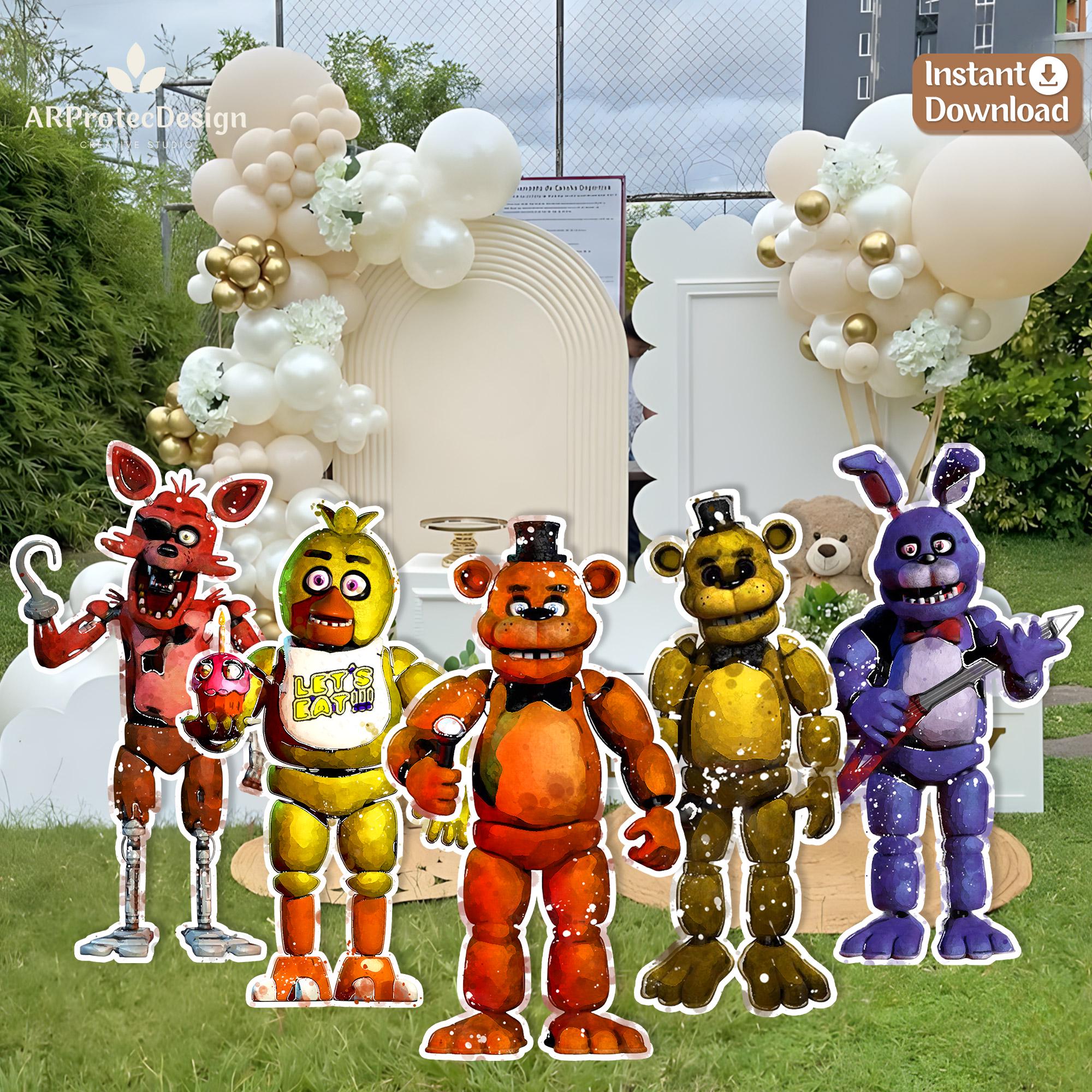 FNAF Character Party Cutouts, Freddy Fazbear Birthday Decor (digital