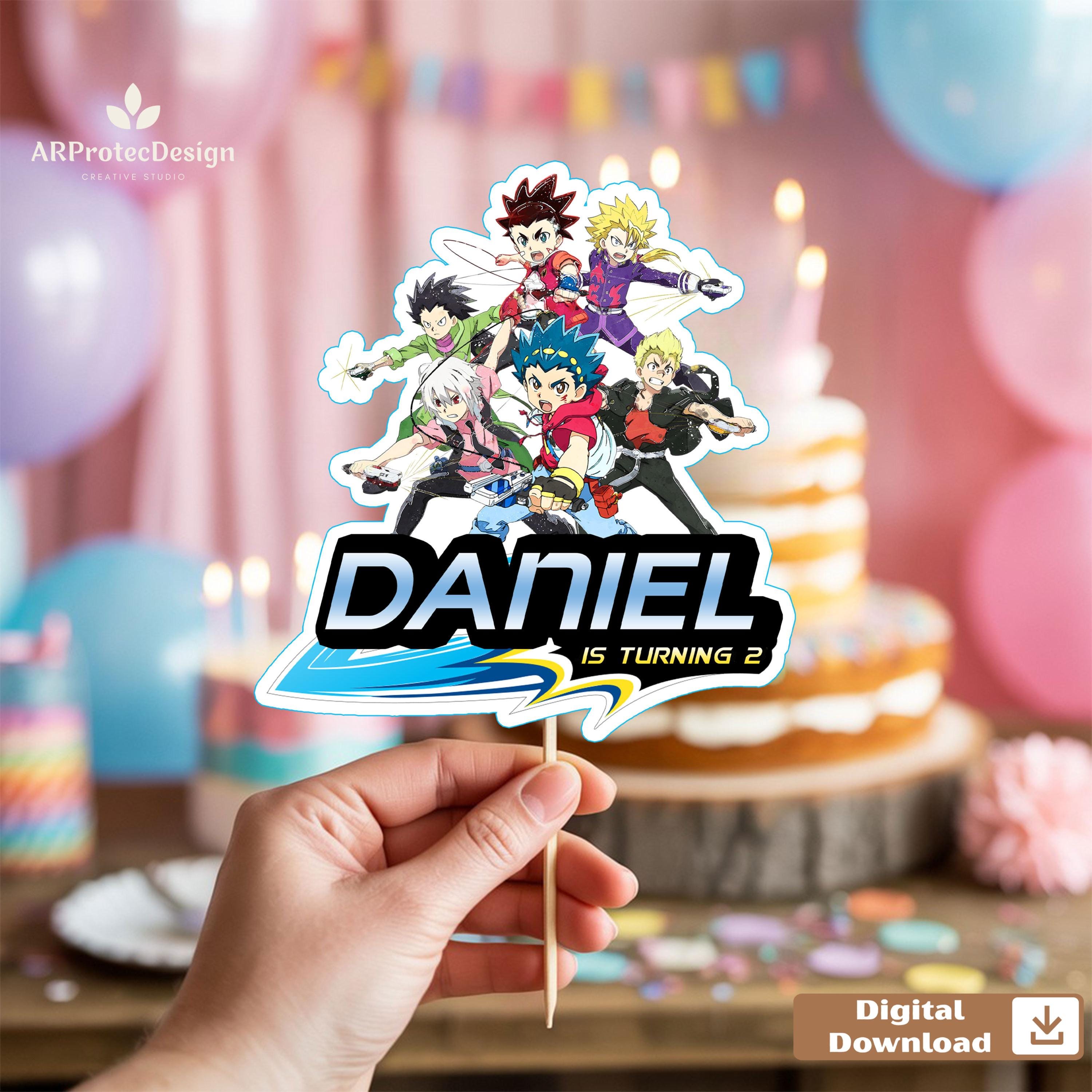 Personalized Beyblade Shaker Cake Topper Personalized Beyblade Shaker Cake Topper