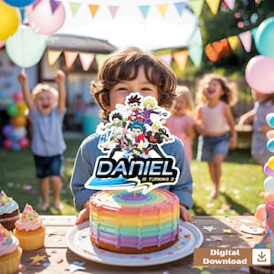 Adorno para tarta de Beyblade imprimible personalizado: decoración de cumpleaños personalizada, regalo para niños, descarga digital imagen 3