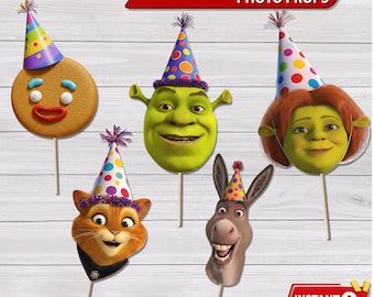 Accessori fotografici di Shrek: decorazioni per feste di compleanno per bambini (file digitale)