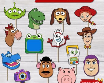 Printable Toy Story 5 Photo Props, Kids Birthday Party Booth Decor