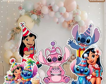 Lilo Stitch Cut Out, Printable Disney Decorations, Custom Kids Party Backdrop Props, Digital Download