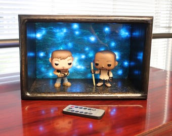 Handmade Solid Oak Display Case: LED Backlit Collectibles, Funko Pop Shelf