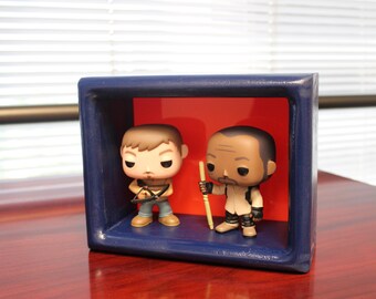 Handmade Solid Wood Display Case: Denver Broncos NFL Colors, Funko Pop Shelf