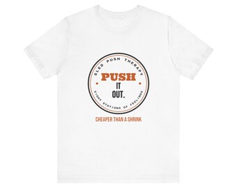 Sled Push Therapy. Cheaper Than a Shrink. Tee | Funny Fitness Shirt | Fitness Gift (White & Heather)