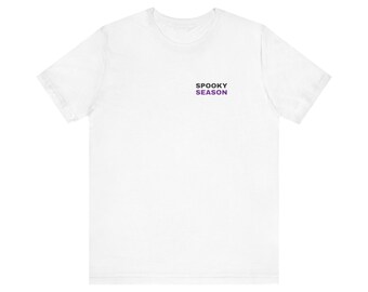 Spooky Season / Ghosting My Budget Until November. Tee | Funny Halloween Shirt | Halloween Gift (White & Heather)