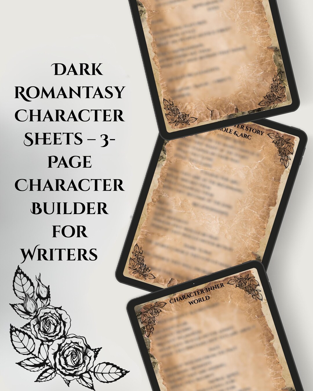 Dark Romantasy Character Sheets – 3-page Character Builder for Writers ...