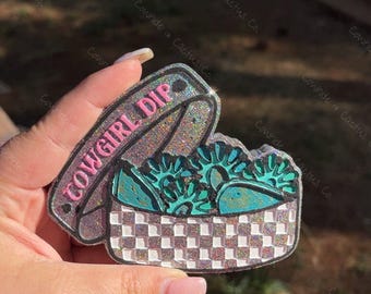 Cowgirl Dip Freshie | Western Car Air Freshener | Car Charm | Cowgirl Car Decor | Handmade Scented Freshie