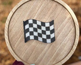 Checkered Flag Freshie | Black & White Racing Car Air Freshener | Car Charm | Handmade Scented Freshie | Gift for Him