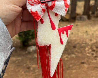 Drip Lightning Freshie | Edgy Aesthetic | Red Drip Design | Alt Style Decor | Handmade Scented Freshie