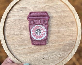 Pink Coffee Cup Freshie | Iced Coffee Car Air Freshener | Cute Girly Car Charm | Handmade Scented Freshie