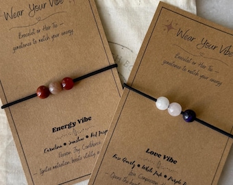 Gemstone Hair Tie Bracelet: Crystal Healing Energy Jewelry / Stocking Stuffer / gift / teacher