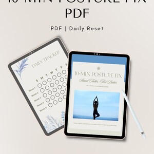 10-Minute Posture Fix PDF | Daily Routine, Neck Shoulder Pain Relief (Digital Download)