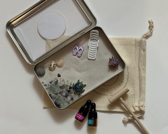 Summer Serenity Mini Zen Garden Kit – Beach-Inspired Mindfulness & Relaxation Gift