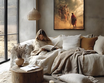 David and Goliath Print: Christian Bible Story Wall Art (Digital Download)