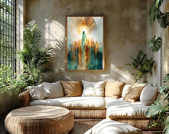 Sermon on the Mount Print: Minimalist Boho Christian Wall Art (Digital Download