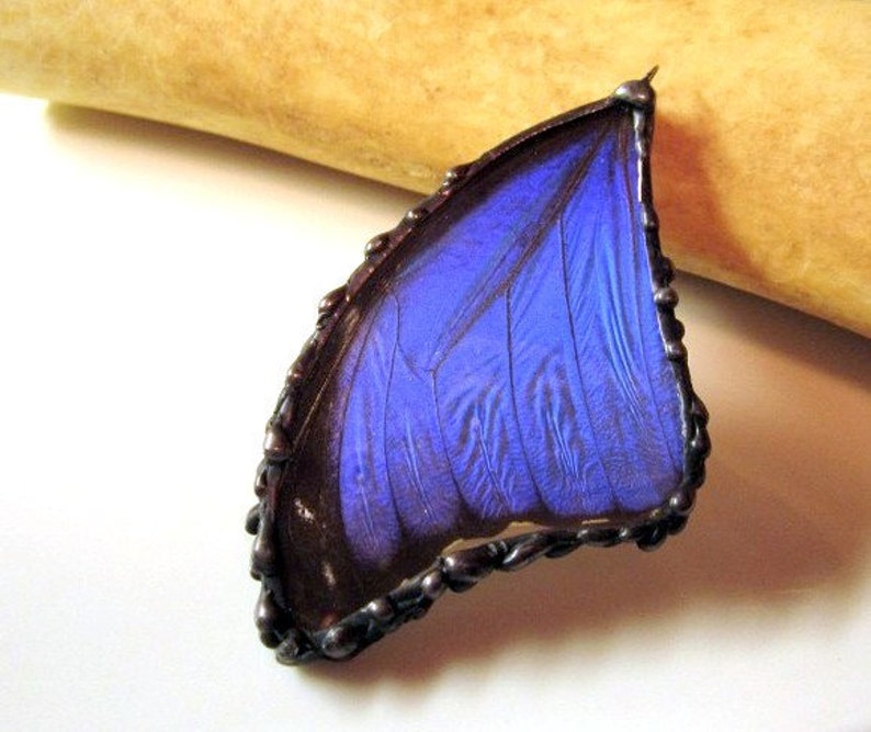 Real Butterfly Pendant Large Blue Morpho Butterfly Jewelry Etsy