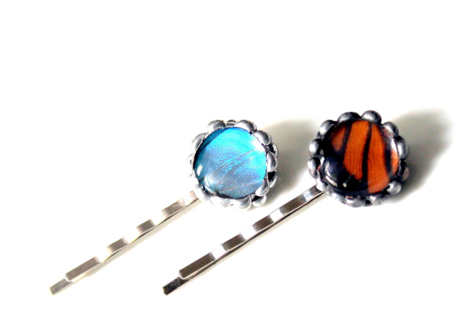 Blue Butterfly Hair Pin Hair Accessories Real Butterfly Etsy