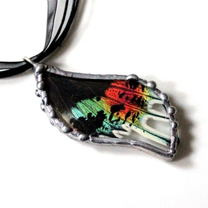 Madagascan Sunset Moth Pendant, Real Butterfly Jewelry image 3
