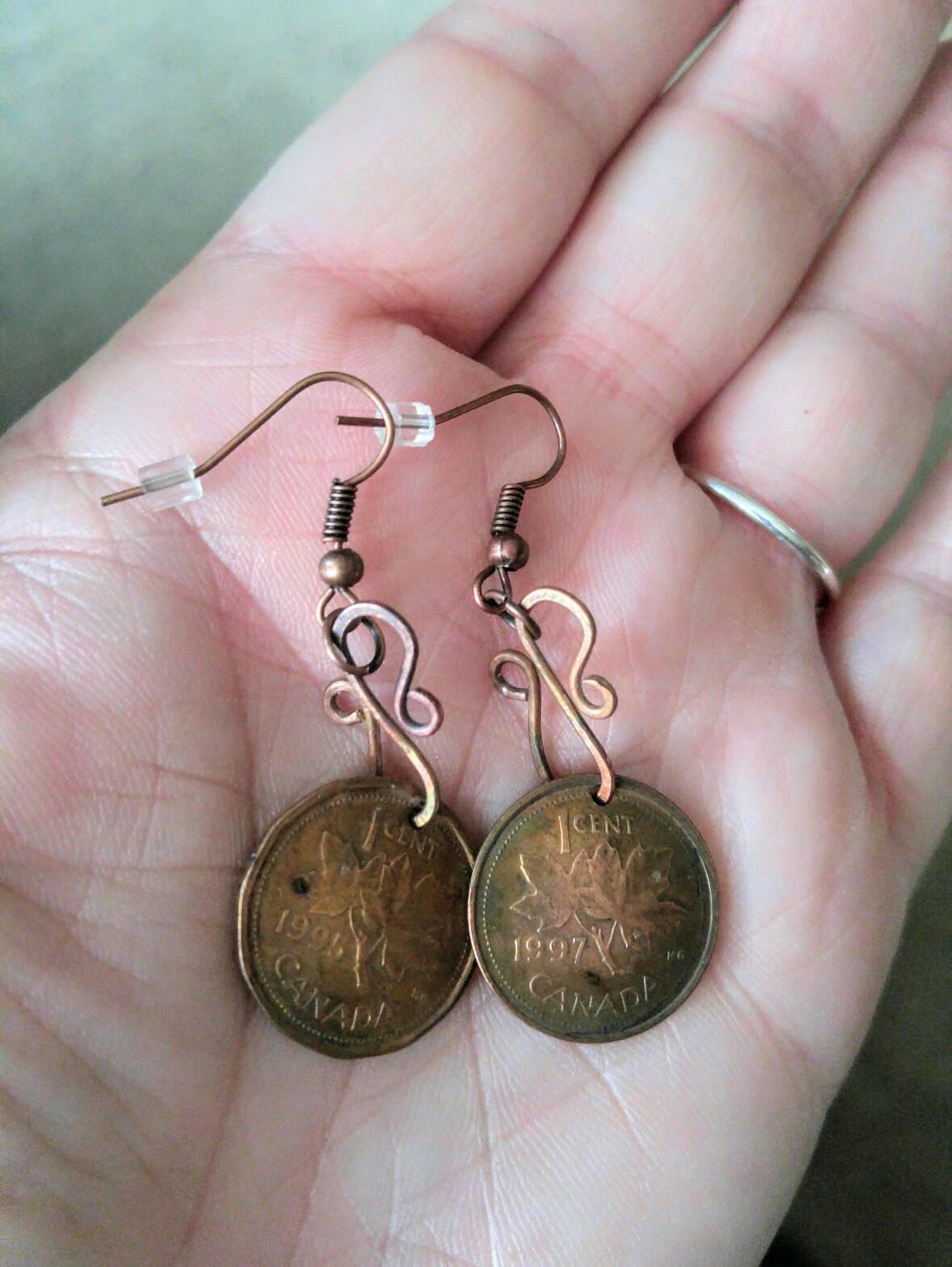 Collectible Canadian Copper Penny Earrings Etsy