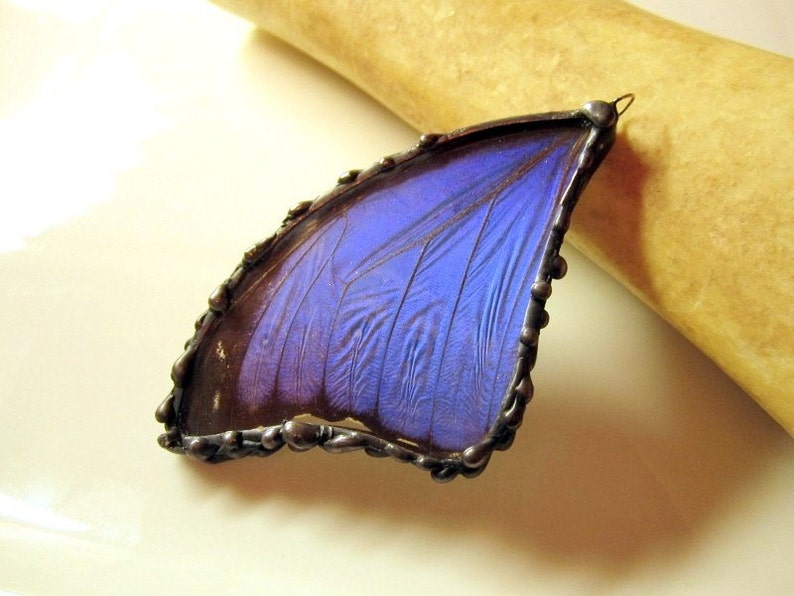 Real Butterfly Pendant Large Blue Morpho Butterfly Jewelry Etsy