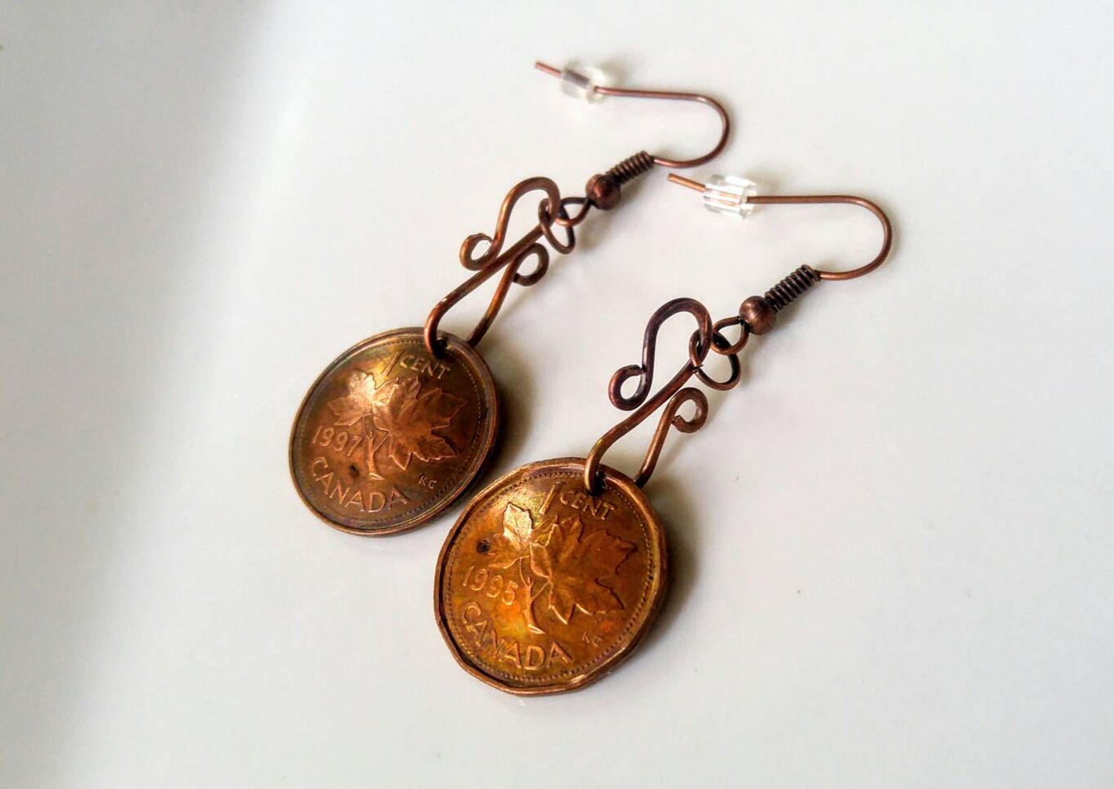 Collectible Canadian Copper Penny Earrings Etsy