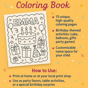 Happy Birthday Coloring Book