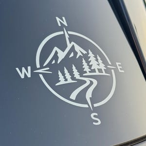 Compass Car Decal: Adventure Vinyl Sticker for Laptops, Coolers