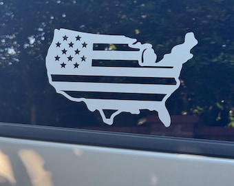 American Flag Car Decal – USA Patriotic Vinyl Sticker for Cars, Trucks, Windows, Coolers & Laptops