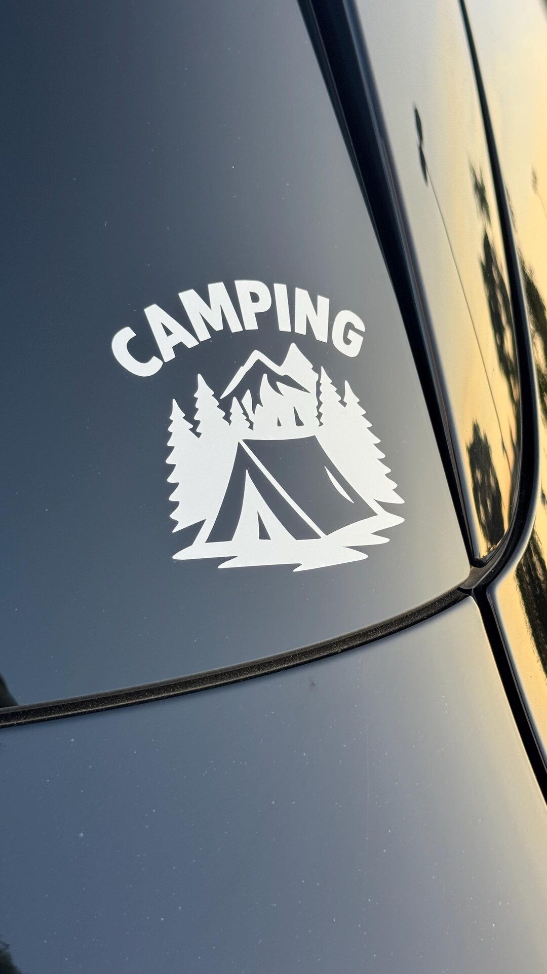 Camping Tent Vinyl Decal: Mountain Forest Car Sticker - Etsy